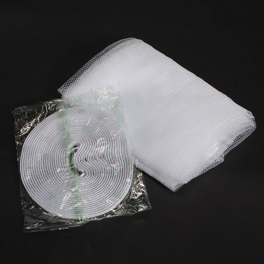 White Insect Mosquito Door Window Mesh Screen Sticky Nylon Tape Net Window Film