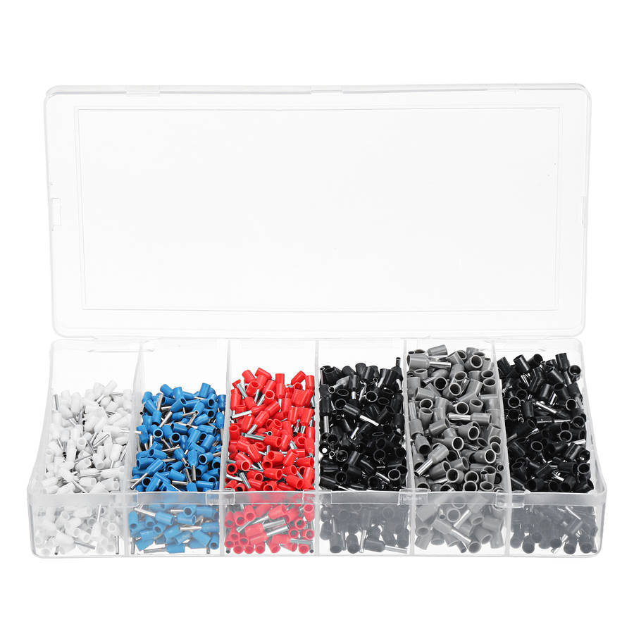 1500Pcs Wire Connector Terminal Bootlace Ferrule Crimper Kit with Ratchet Crimping Tool 0.25-10mm
