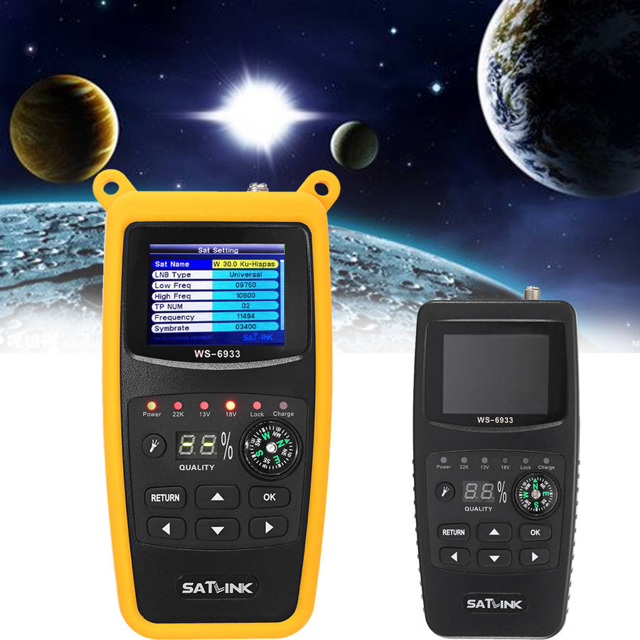 Satlink WS-6933 DVB-S2 FTA Digital Satellite Finder Meter LCD Flashlight