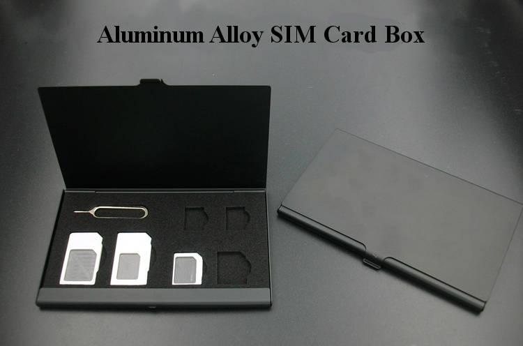 Aluminum Alloy Retrieve Card Pin Standard Micro Nano SIM Card Storage Box