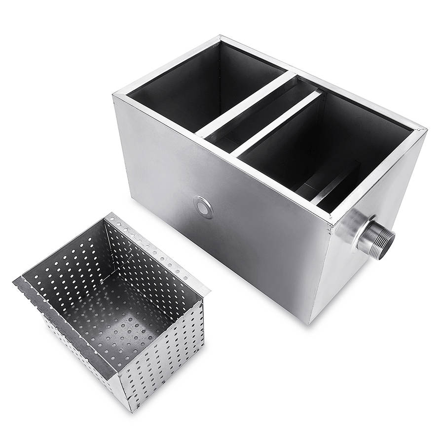 5GPM Stainless Steel Grease Trap Interceptor Set Restaurant For Kitchen Wastewater