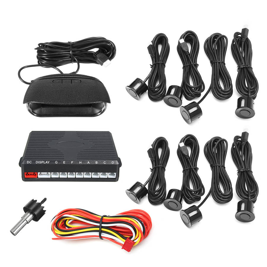 Car Parking Sensor Dual-core Rear/Front LCD Display 8 Reverse Backup Radar