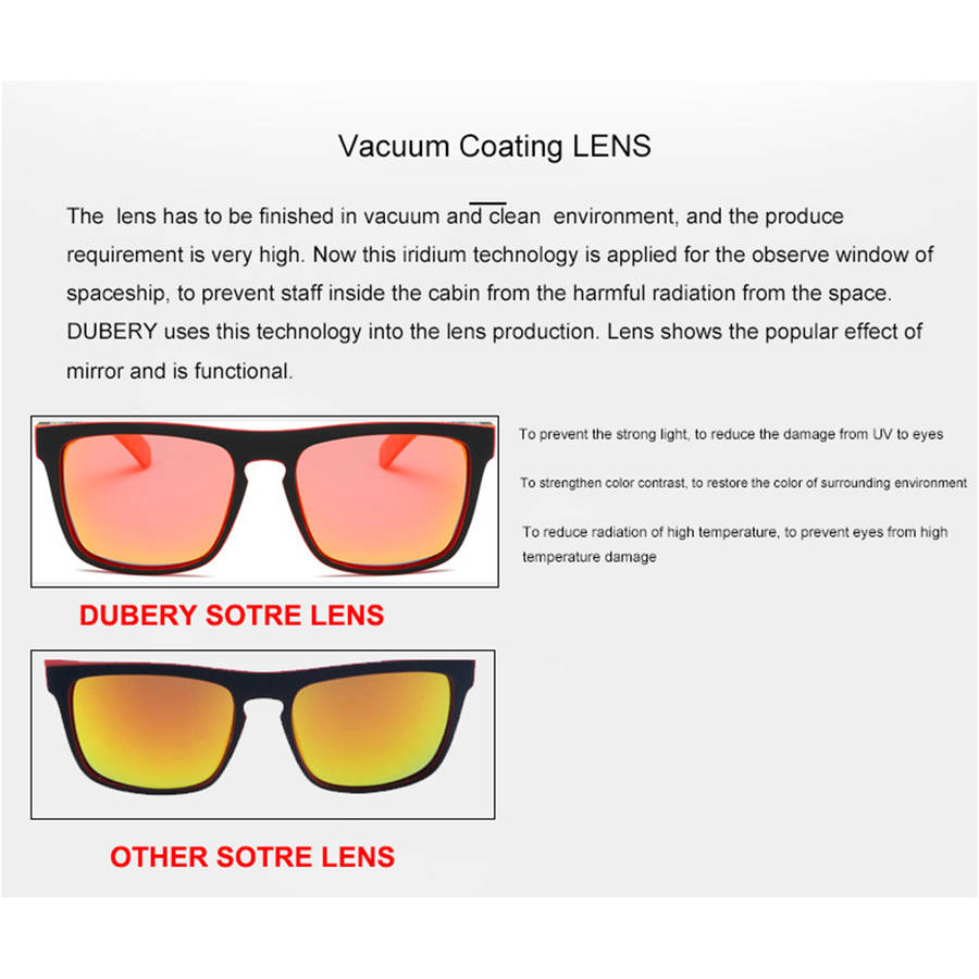 DUBERY D918 Polarized Sunglasses Square UV400 Men Women Outdoor Sports Cycling Driving Sunglasses