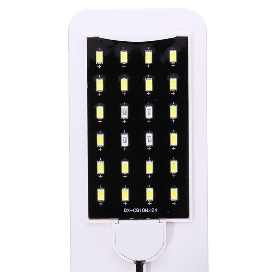 10W 5730 24 LED Aquarium Light Clip Fish Tank Lamp White:Blue 5:1 AC220V - 0.10kg
