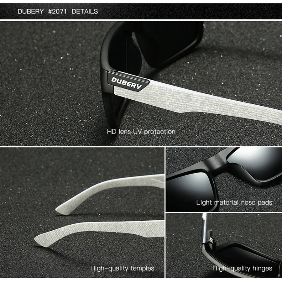 DUBERY D918 Polarized Sunglasses Square UV400 Men Women Outdoor Sports Cycling Driving Sunglasses