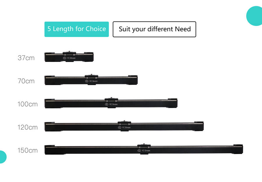 YC Onion Chips 1M Aluminum Motorized Bluetooth APP Control Slider Dolly Stabilizer - 0.10kg