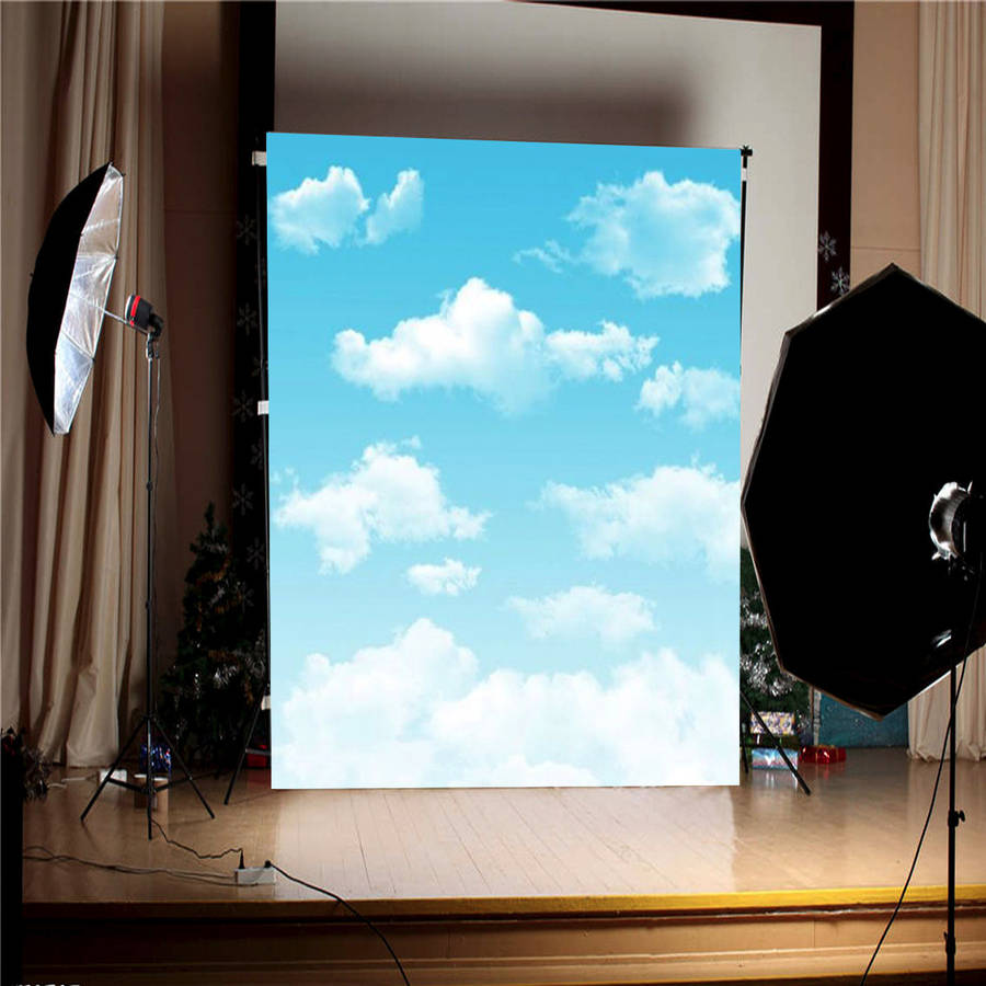 3x5FT Blue Sky White Clouds Backdrop Studio Photography Outdoor Photo Background