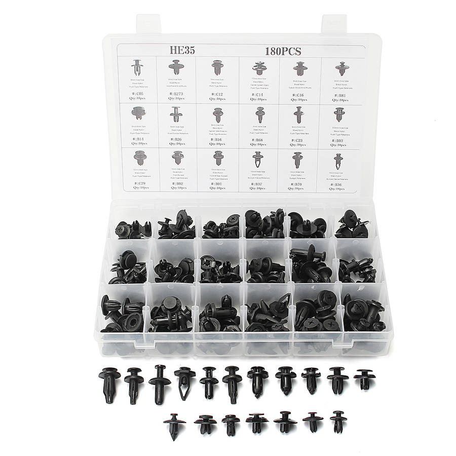 180 Pcs Car Automotive Pushpin Rivet Trim Clip Assortment Kit For Honda For