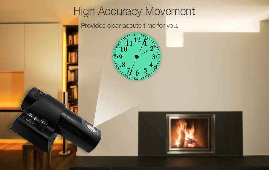 Loskii HC-27 180 Degree Rotation Dual Dial Plate LED Display Remote Control Wall Projection Clock