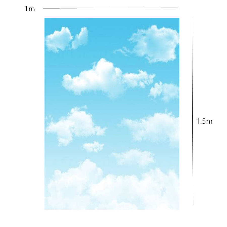 3x5FT Blue Sky White Clouds Backdrop Studio Photography Outdoor Photo Background