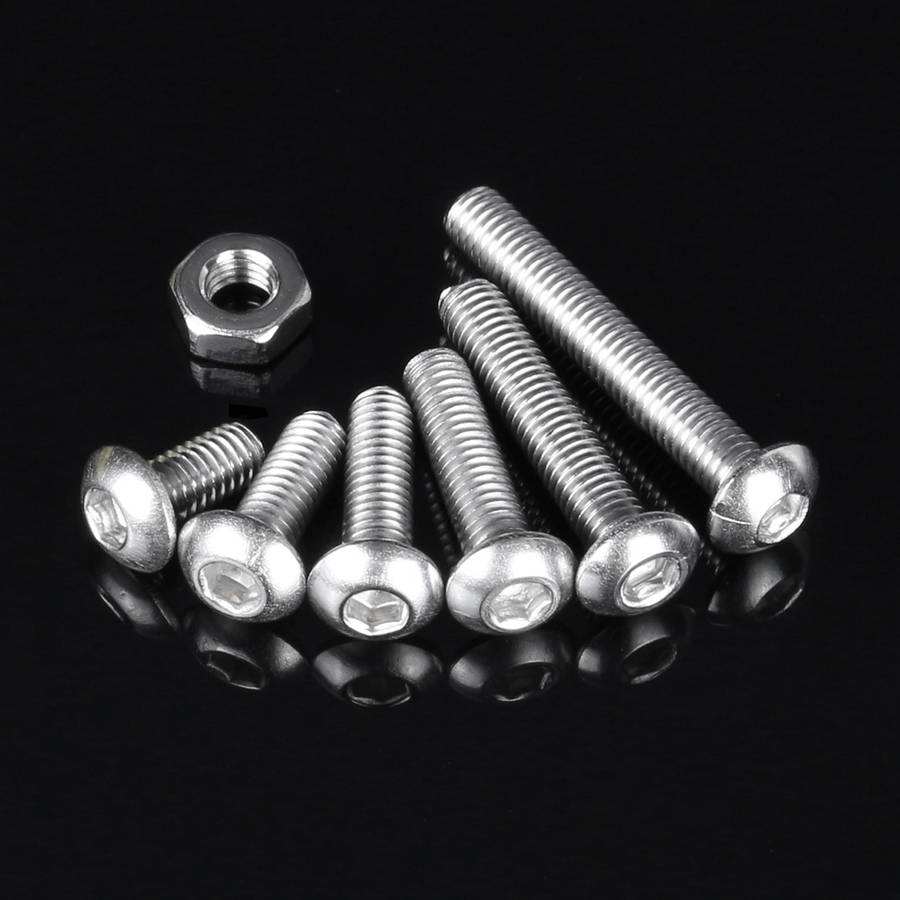 250pcs M3 Stainless Steel Hex Socket Cap Head Button Head Flat Head Screws Nuts Assortment (SIZE: B)