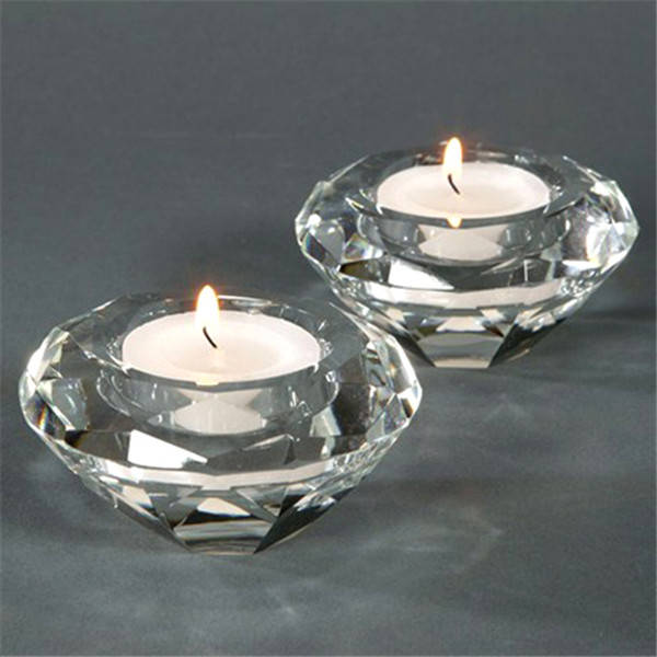Glass Crystal Candelabra Candleholders Stand Tea Light Candle Stick Wedding