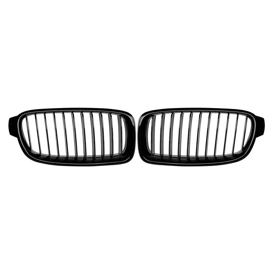 Pair Gloss Black Front Kidney Grille For BMW F30 F31 F35 320i 328i 330i