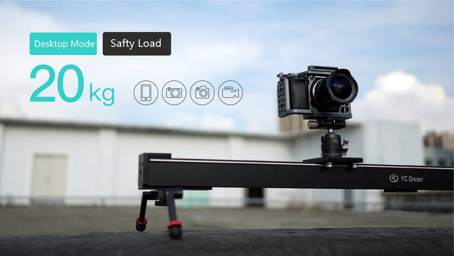 YC Onion Chips 1M Aluminum Motorized Bluetooth APP Control Slider Dolly Stabilizer - 0.10kg