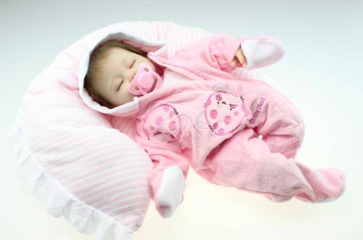 16 Inch Reborn Baby Doll Soft Body Silicone Girl Lifelike BeBe Reborn Handmade Kits Birthday Toy