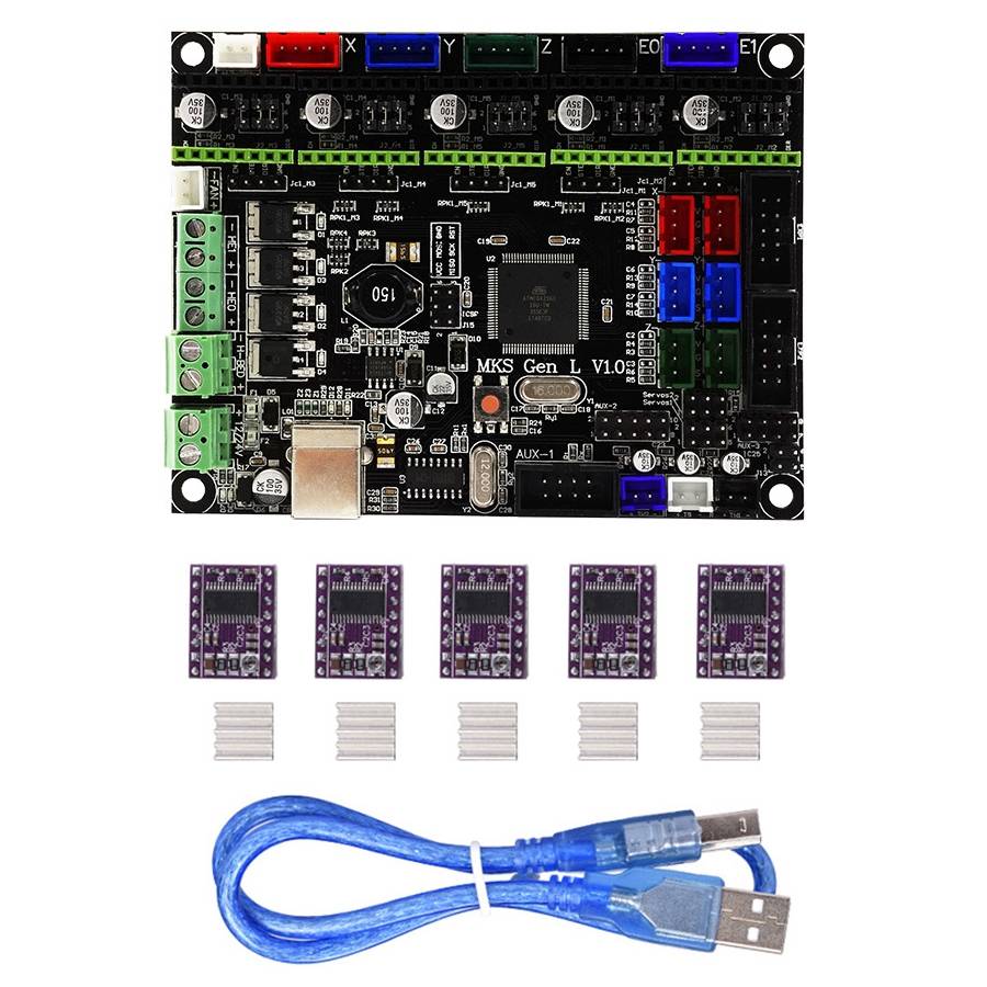 MKS-GEN L V1.0 Integrated Controller Mainboard + 5pcs DRV8825 Stepper Motor Driver For 3D Printer