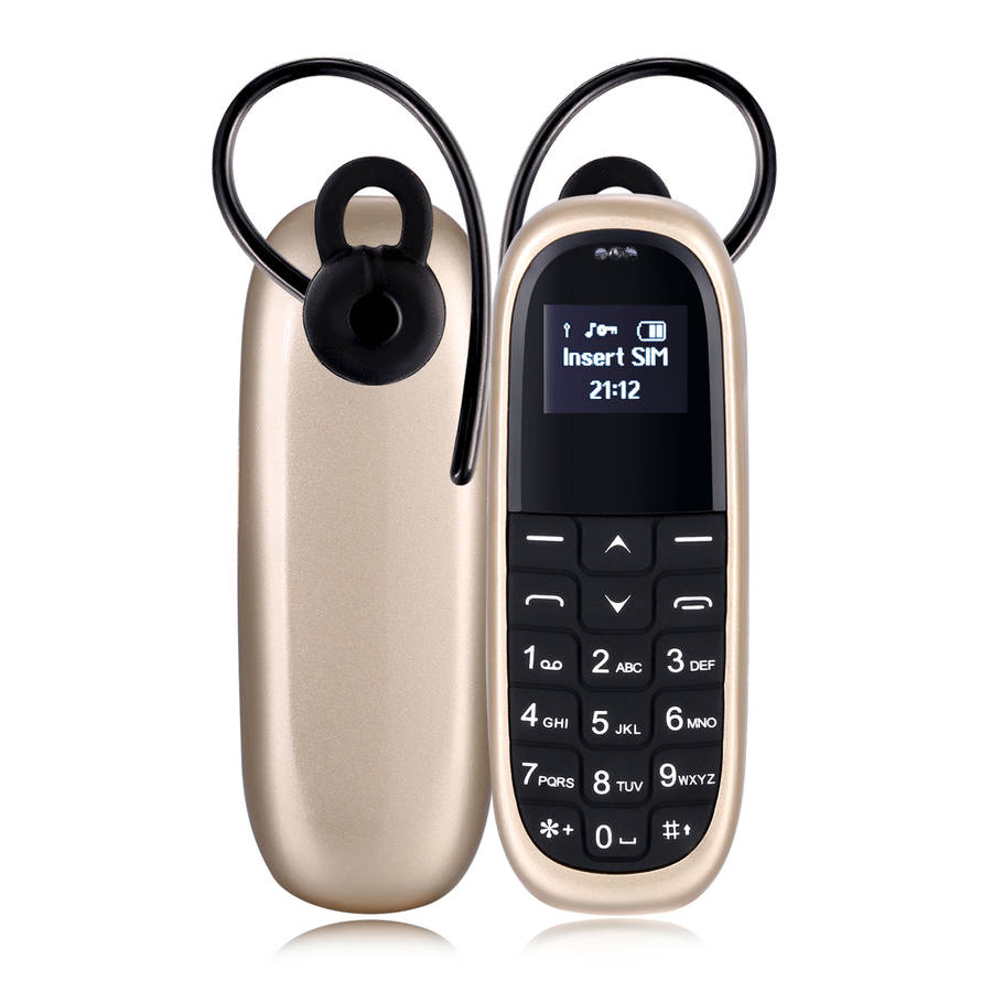 AIEK KK1 0.66 Inch 330mAh Bluetooth Dialer Magic Voice Low ... (COLOR: GOLD | TYPE: ENGLISHKEYBOARD)