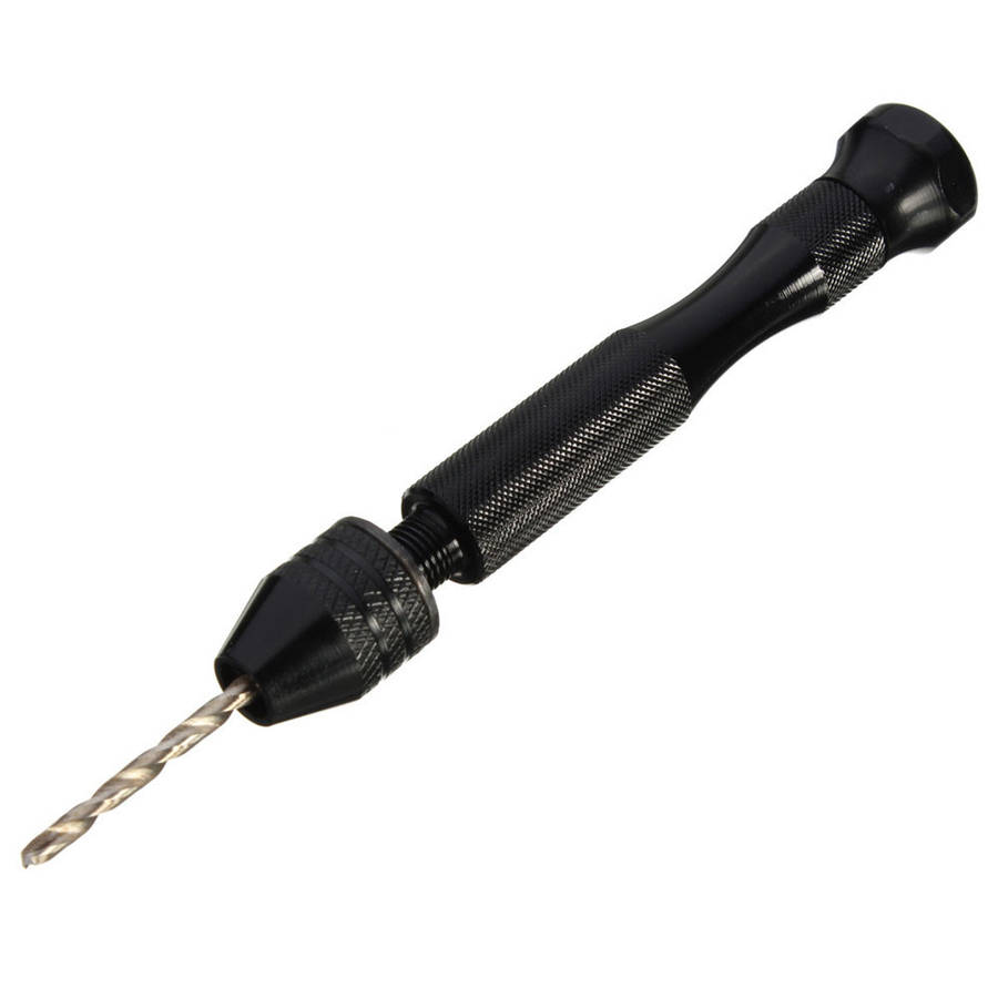Drillpro Mini Aluminum Hand Drill with Keyless Chuck and 10 Twist Drills Rotary Tool