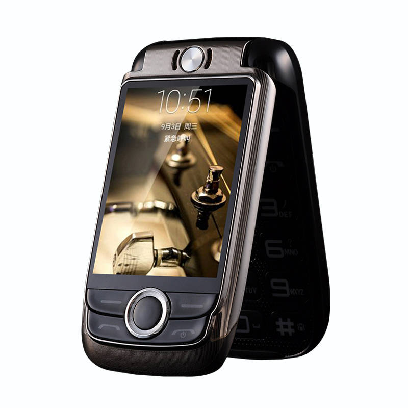BLT V998 2.6`` 2000mAh Dual Touch Screen Dual SIM Magic Voice Flip Feature Phone  (COLOR: GUNCOLOR)