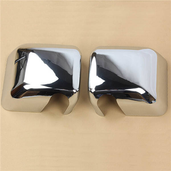 2pcs Chrome Car Rear View Mirrors Shell Trims for Jeep Wrangler JK 07-16