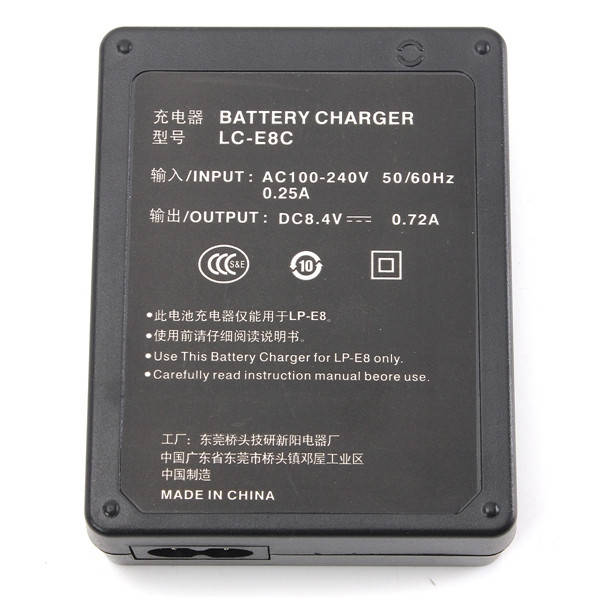 Canon Battery Charger AC Power Cord for Canon550D 600D 650D 700D EOS 550D Rebel T2i Camera
