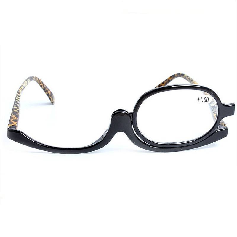 Rotating Makeup Glasses Magnifying Glasses Cosmetic Reading Glass Folding Eyeglasses (STRENGTH: 2.0)