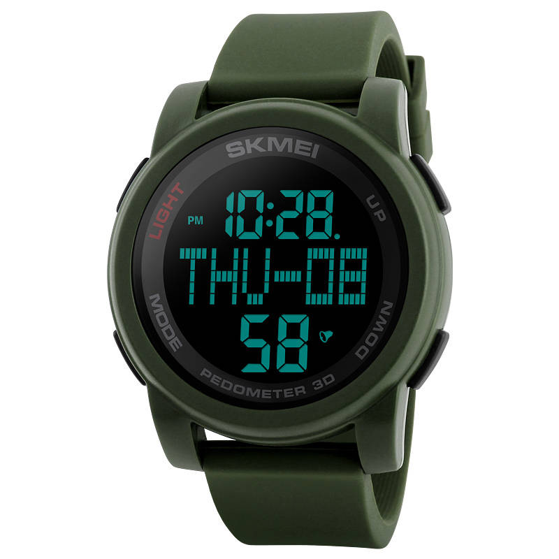 SKMEI 1317 Pedometer LED Countdown Men Sport Digital Watch (COLOR: ARMYGREEN)