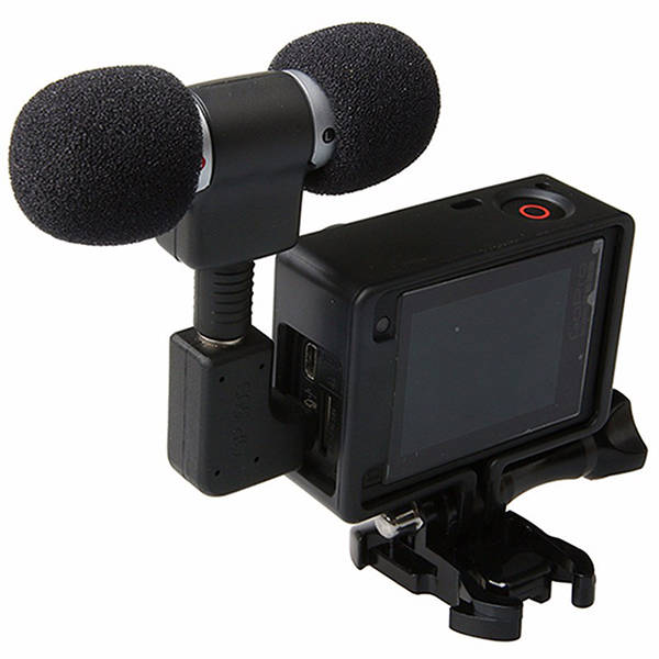 External Microphone with Mic Adapter Standard Frame Kit Fit for GoPro Hero 4 3 Plus 3