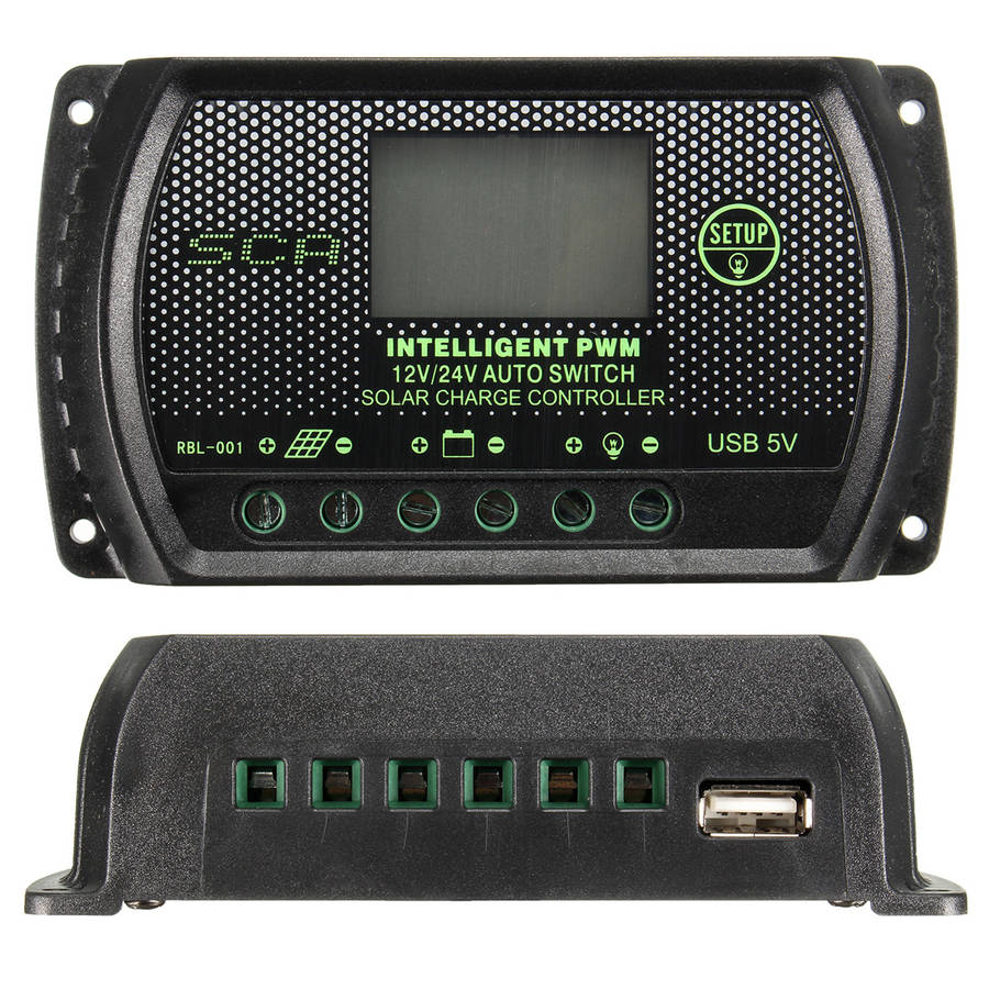 DANIU 10A 20A 30A PWM LCD USB Solar Panel Battery Regulator Charge Controller 12V 24V (AMPERE: 30A)