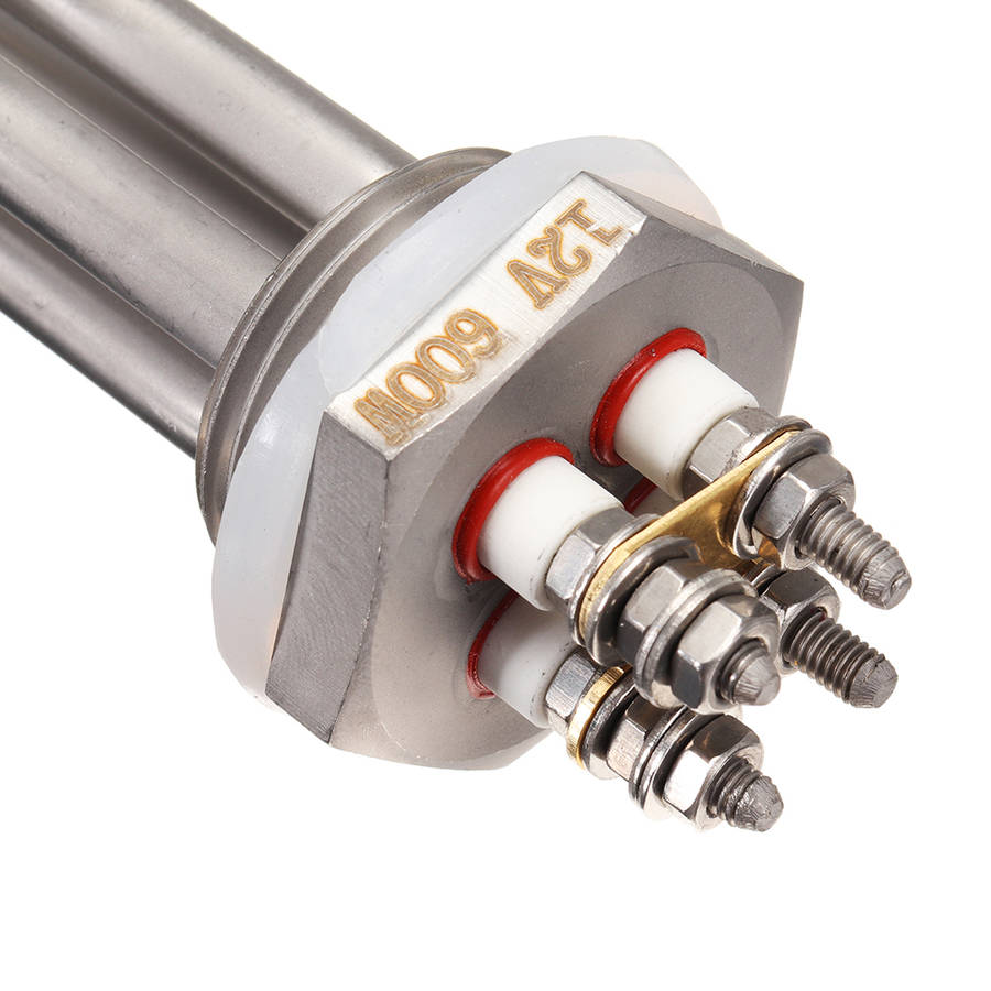 12V 600W Water Heating Element Boiler 1 Inch BSP NPT Flange Immersion Heater