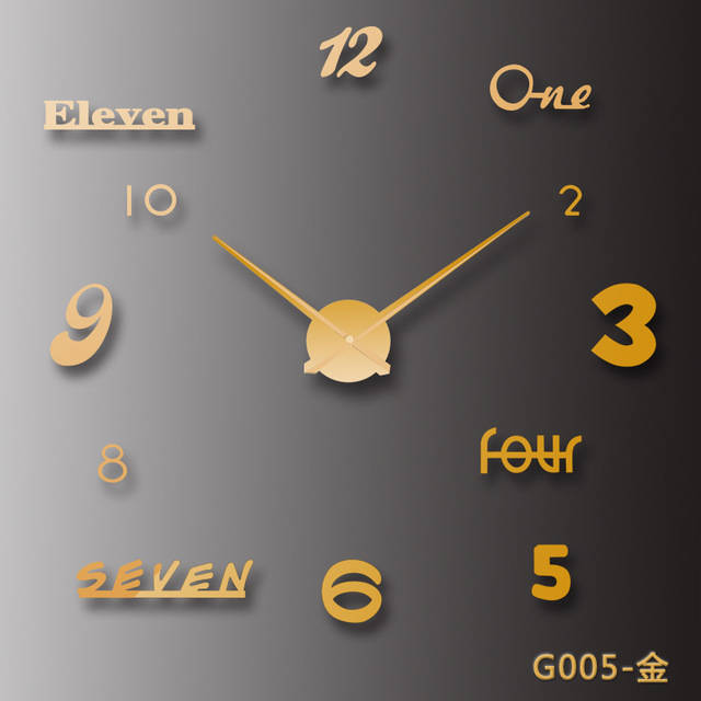 Creative Personality Simple Fashion Wall Clock 3d Acrylic Mirror Wall Stickers Clock Living Room Diy Wall Clock