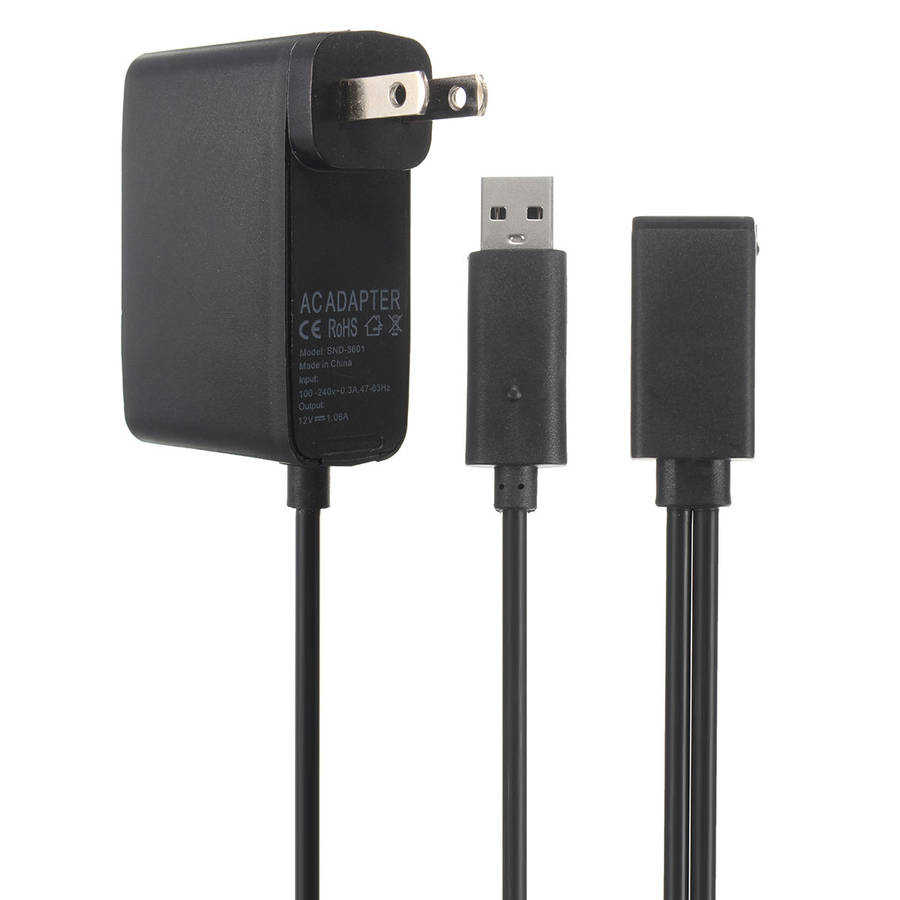 2.3m USB AC Adapter Power Supply Cable for Xbox 360 Kinect Sensor EU/US Plug