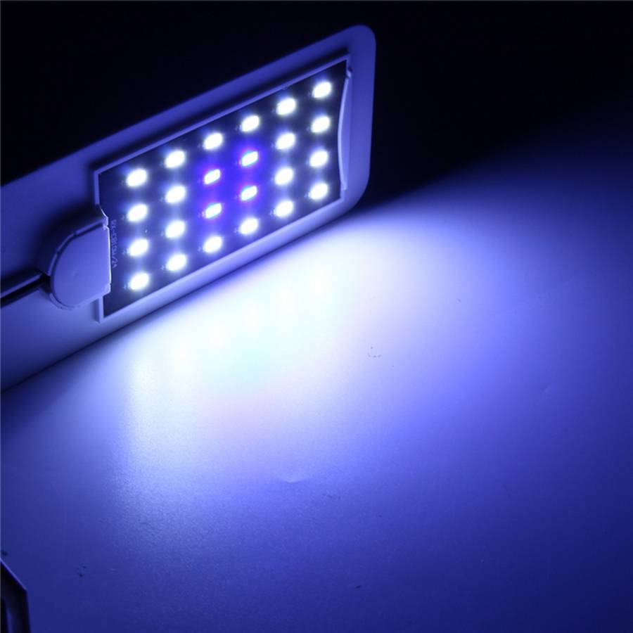 10W 5730 24 LED Aquarium Light Clip Fish Tank Lamp White:Blue 5:1 AC220V - 0.10kg