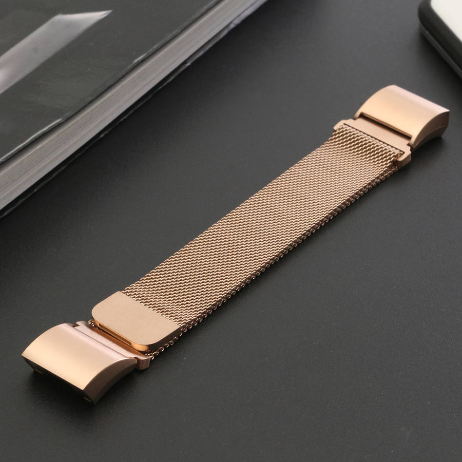 Replacement Magnetic Metal Wristband Strap For Fitbit Charge 2 Heart Rate Track... (COLOR: ROSEGOLD)