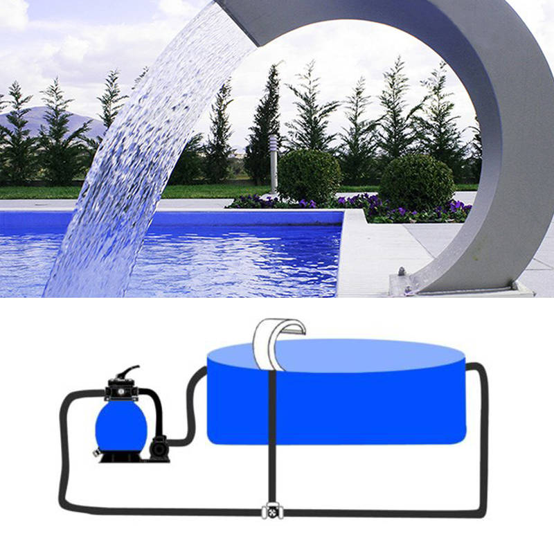 6030cm Stainless Steel Pool Accent Fountain Pond Garden Swimming Pool Waterfall Feature Faucet