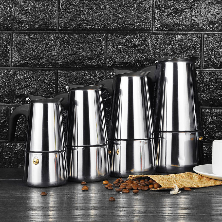 100/200/300/450ML Stainless Steel Moka Espresso Maker Pot Filter Coffee Cook