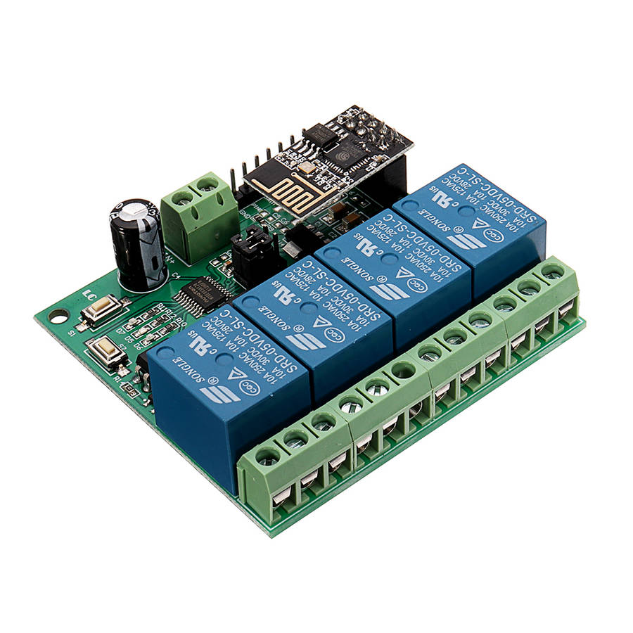 DC5V ESP8266 Four Channel Wifi Relay IOT Smart Home Phone APP Remote Control Switch - 0.06kg
