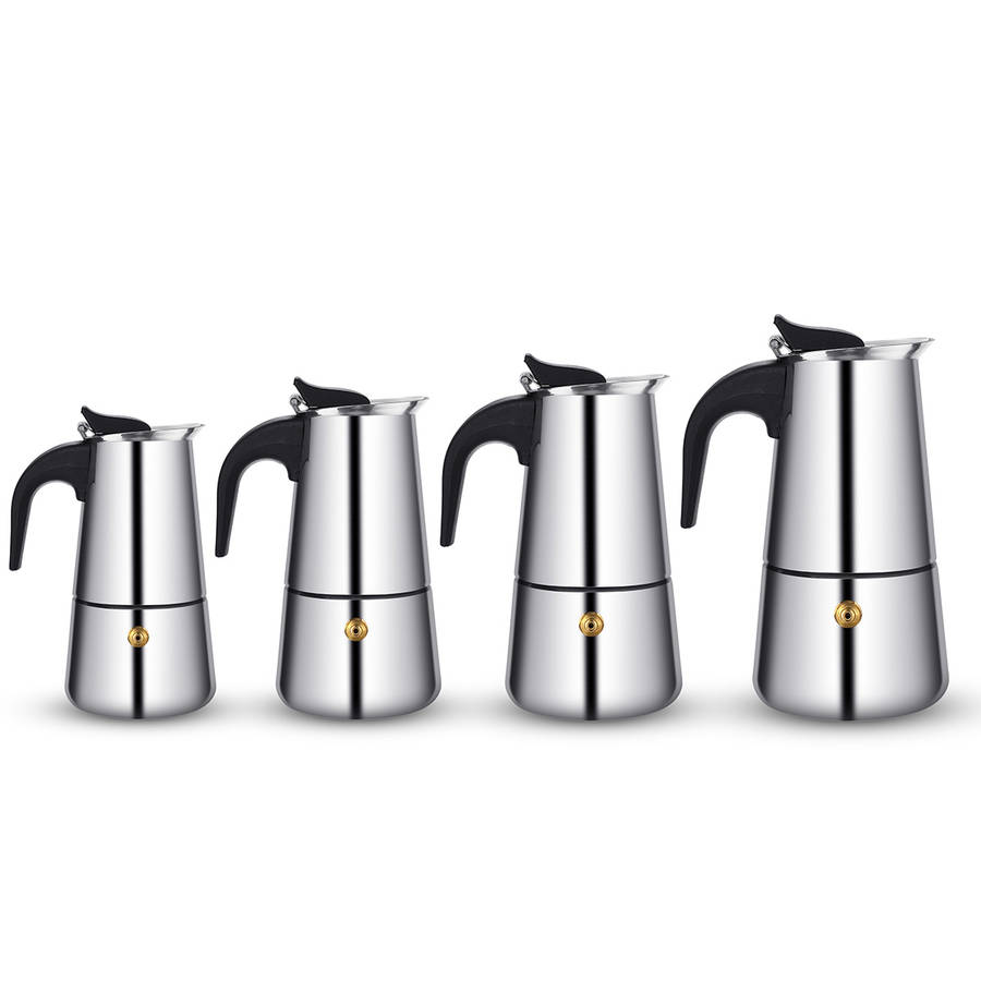 100/200/300/450ML Stainless Steel Moka Espresso Maker Pot Filter Coffee Cook