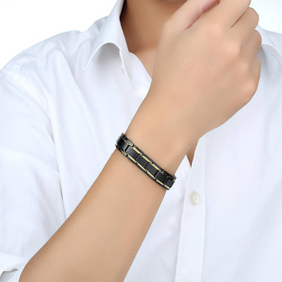 Black 316L Titanium Health Magnetic Bracelet Jewelry For Man