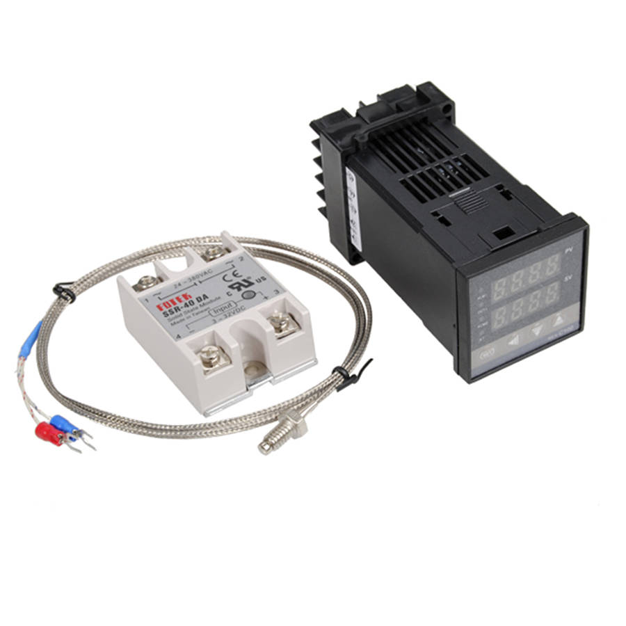 110-240V 0~1300 REX-C100 Digital PID Temperature Controller Kit Alarm Function With Probe Relay