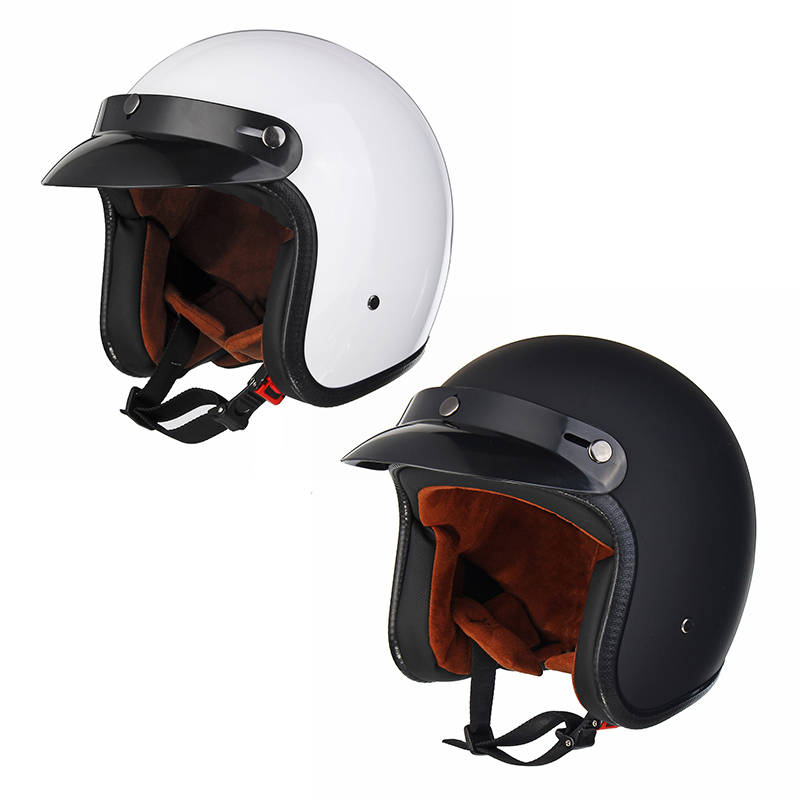 White ABS Motorcycle Vintage Helmet Open Face For Harley