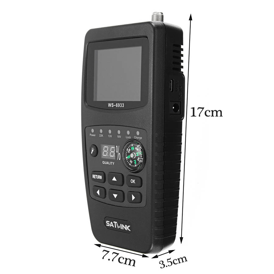 Satlink WS-6933 DVB-S2 FTA Digital Satellite Finder Meter LCD Flashlight