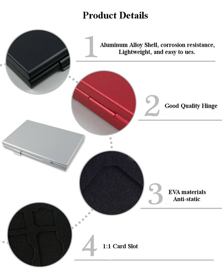 Aluminum Alloy Retrieve Card Pin Standard Micro Nano SIM Card Storage Box