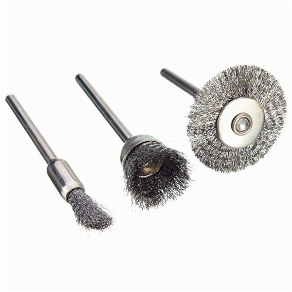 36pcs 3.175mm Shank Copper Steel Wire Polishing Wheel Brush for Dremel