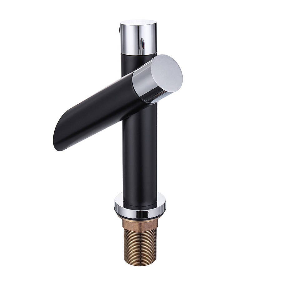 Kitchen Unique Single Handle Black Bathroom Bath Basin Sink Mixer Tap Waterfall Faucet