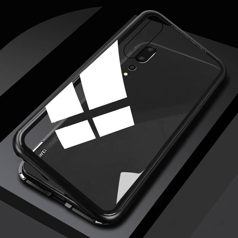 Bakeey 360 Magnetic Adsorption Metal Tempered Glass Protective Case for Huawei P20/P20 Lite/P20 Pro