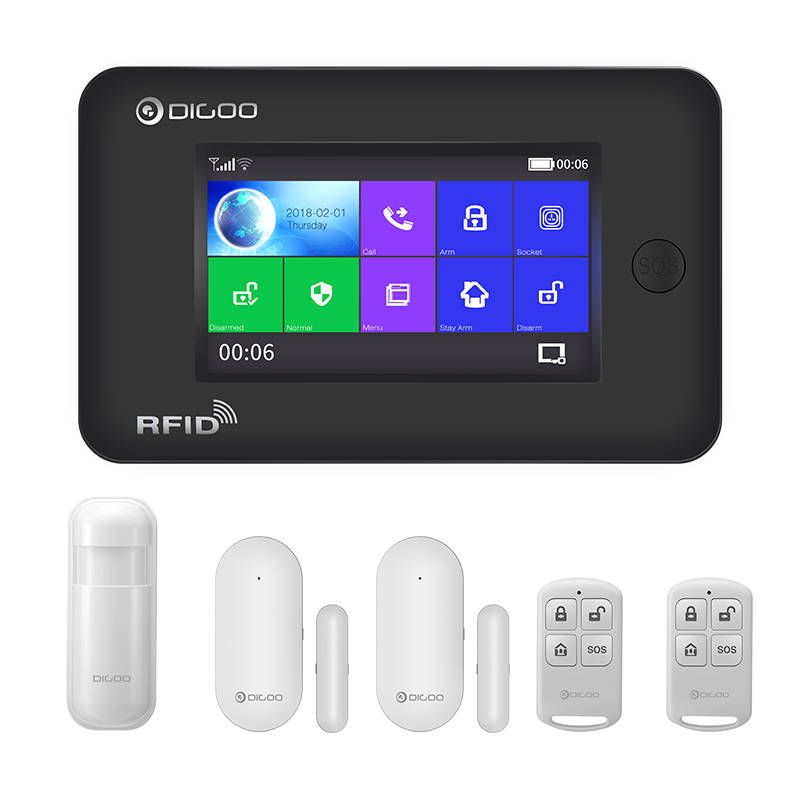 Digoo DG-HAMA All Touch Screen Alexa Version 433MHz GSM&WIFI DIY Smart Home Securi... (COLOR: BLACK)