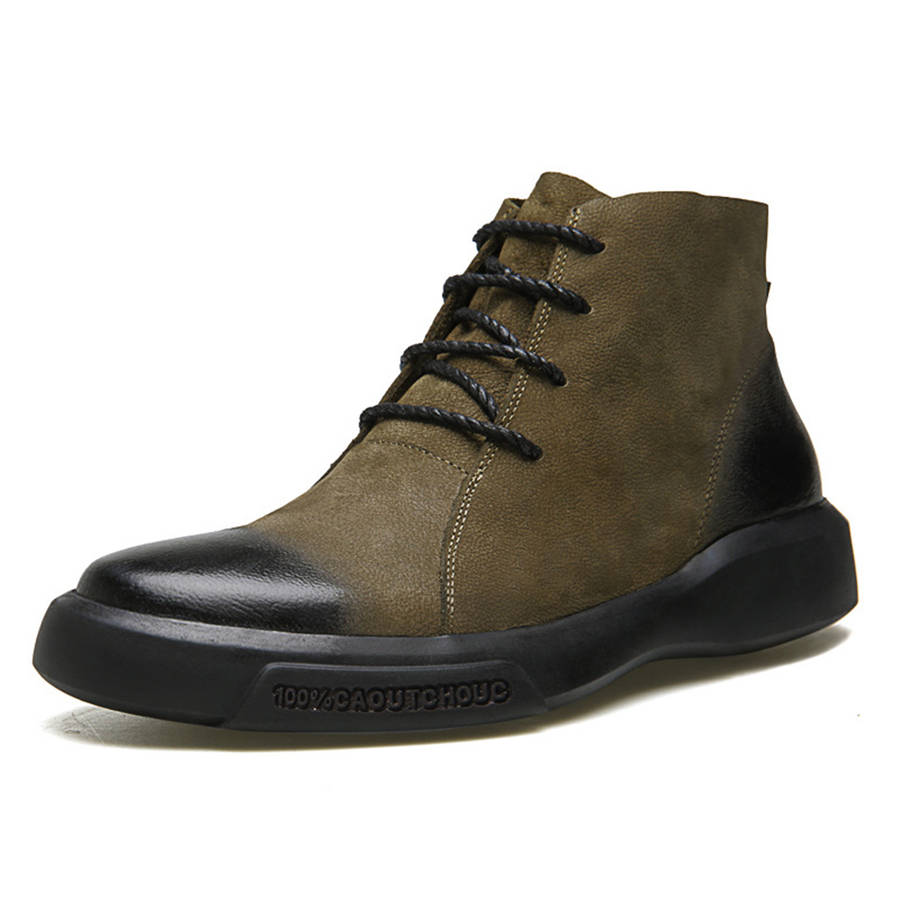 High Quality Leather Ankle Boots (COLOR: KHAKI | SIZE(US): 8)
