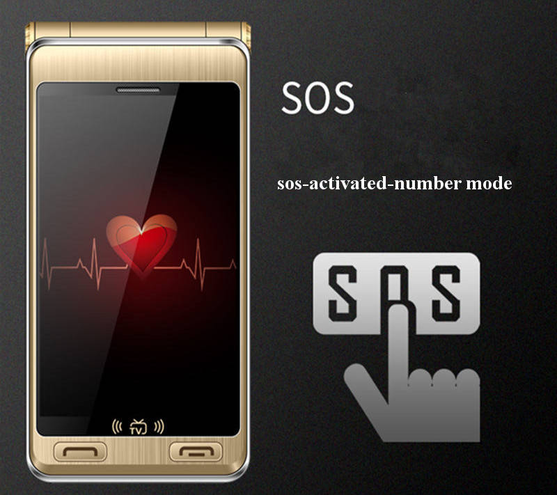 TKEXUN G10+ Flip Analog TV 6500mAh 4.0 Inch Dual Touch Screen Dual Flashlight Dual SIM Feature