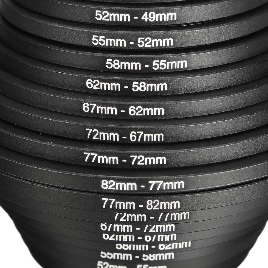 Canon 18pcs Step Up Down Lens Filter Ring Adapter Set 37 - 82mm For Canon Nikon